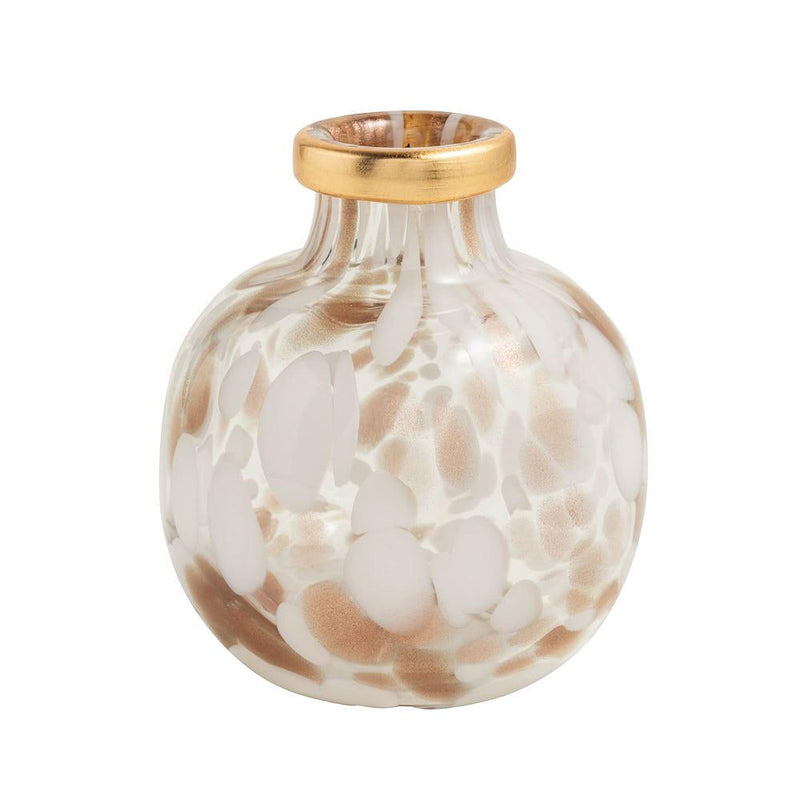 Small White and Gold Tortoise Vase