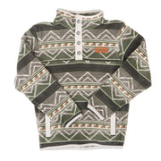Boy's Olive Print Polar Fleece Pullover