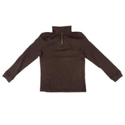 Boy's Brown Quarter Zip Pullover