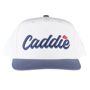Caddie Boy's White & Navy Solid Bill Cap
