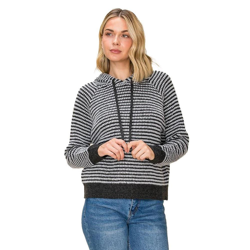 Women's Charcoal Two Tone Waffle Hoodie
