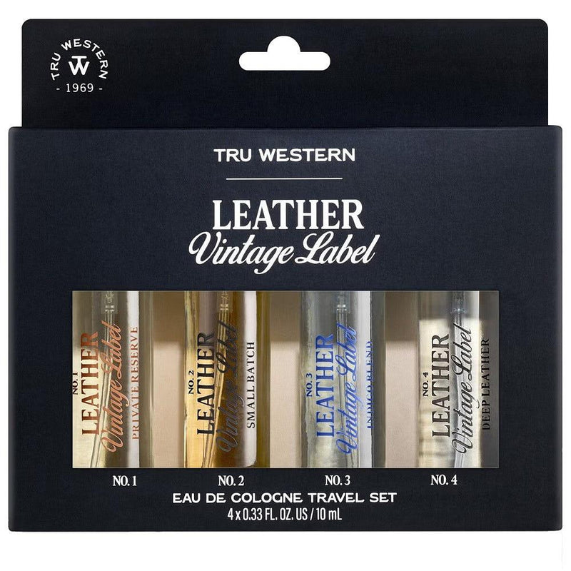 Leather Vintage Label Mini Travel Set