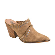Women's Tan Suede Mini Cow Mule