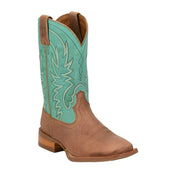 Women's Ryley Tan Cowhide Vamp 11in Turquoise Cowhide Top Boot