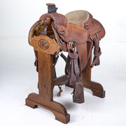 Used 14.5in 1/2 Breed Waffle Stamp Team Roper