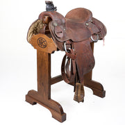 Used 15in 1/2 Breed Spider and Floral Combo Tooled Team Roper