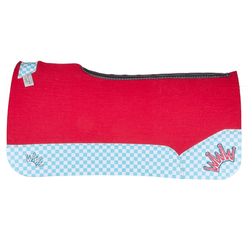 3/4" Kush Checkered Red Felt Saddle Pad