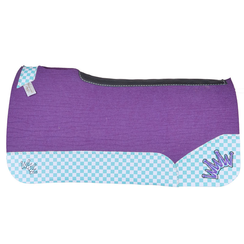 3/4" Kush Checkered Purple Felt Saddle Pad