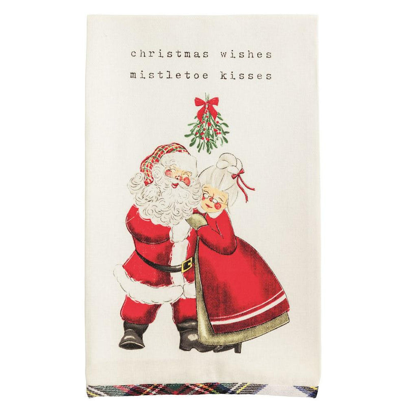 Mr & Mrs Claus Christmas Tartan Towel