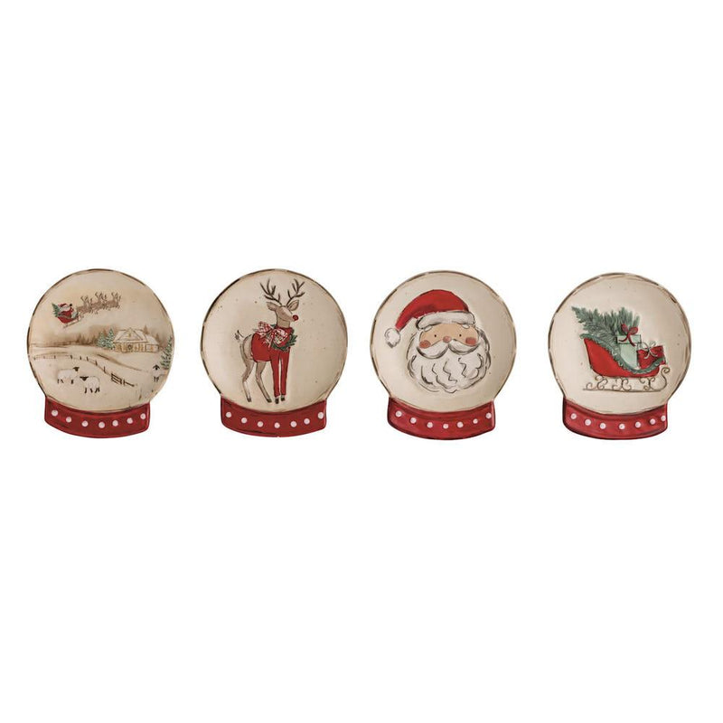 Assorted Snow Globe Tidbit Plate
