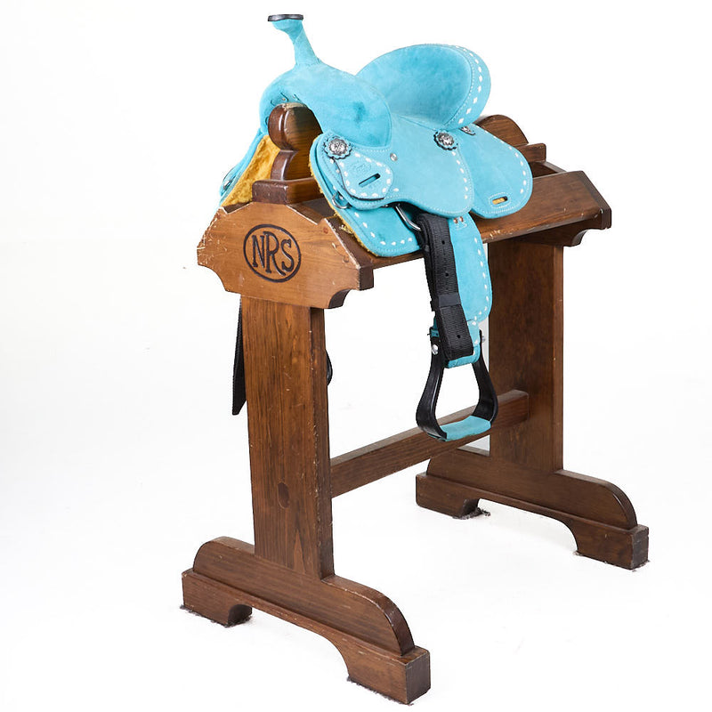 Used 10in Turquoise Suede Youth Barrel Saddle