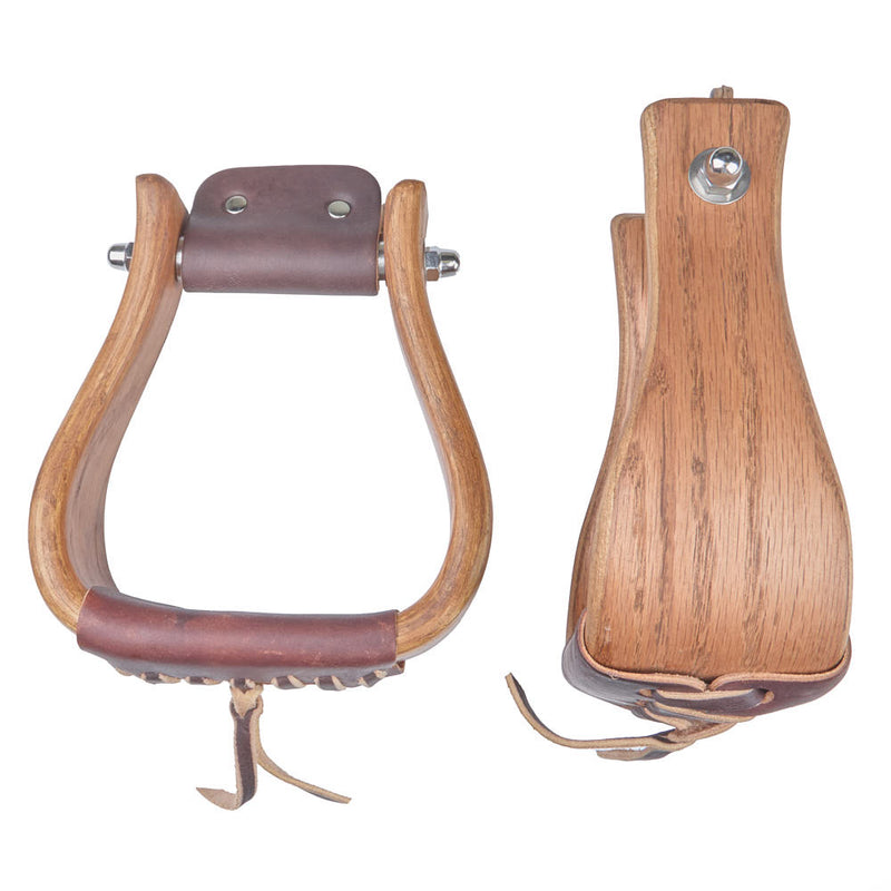 3in Ranchman Flat Bottom Wood Stirrups