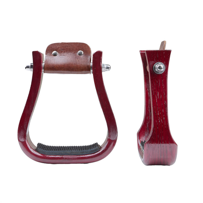 2" Rubber Tread Wood Stirrup - Cherry