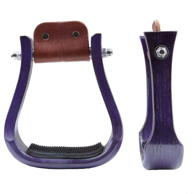 2" Rubber Tread Wood Stirrup - Purple