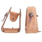 Leather Slanted Stirrups with Conchos