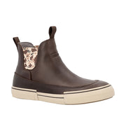 Men's Chelsea Leather Dark Brown Duck Camo Ankle Deck Boot