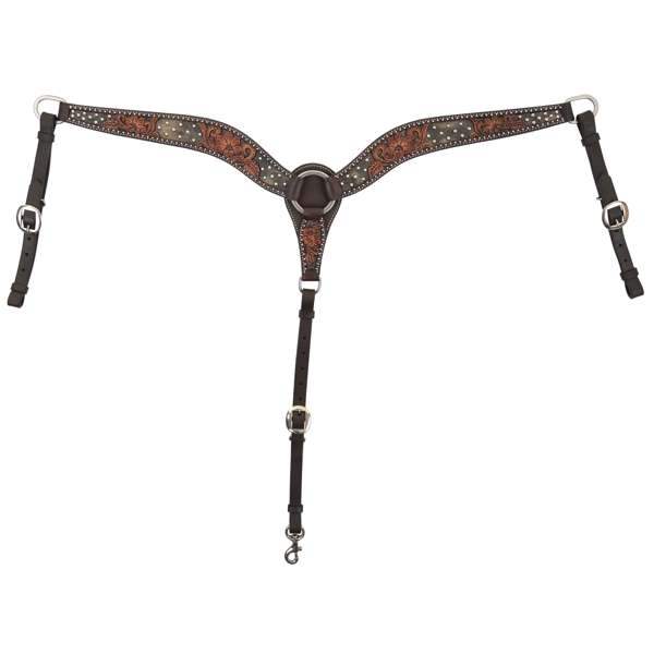 Circle Y Saddlery Dark Flash Arizona Flower Breast Collar