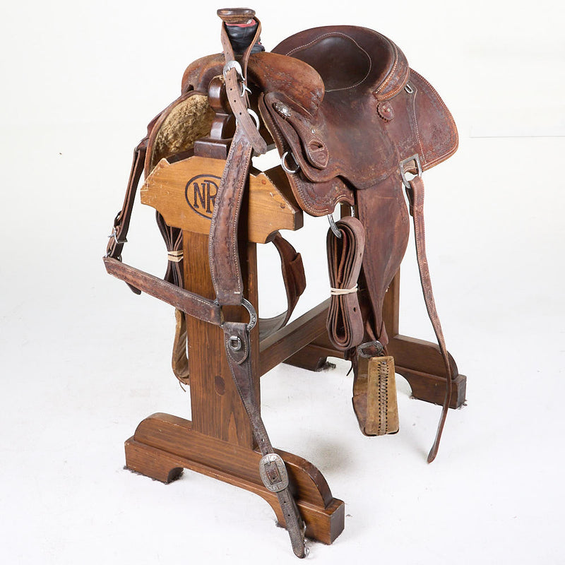 Used 13.75in Roughout Team Roping Saddle