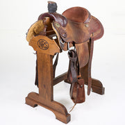 Used 14in 1/4 Breed Basket Stamped NRS Pro Series Team Roping Saddle