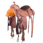15.5in Brown Roughout Cowhorse Saddle
