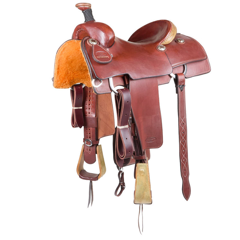 15in Mahogany Slick out with Rawhide Cantle Team Roper