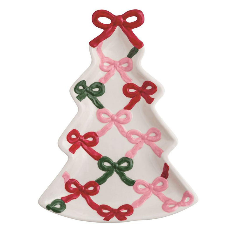 Bow Christmas Tree Platter