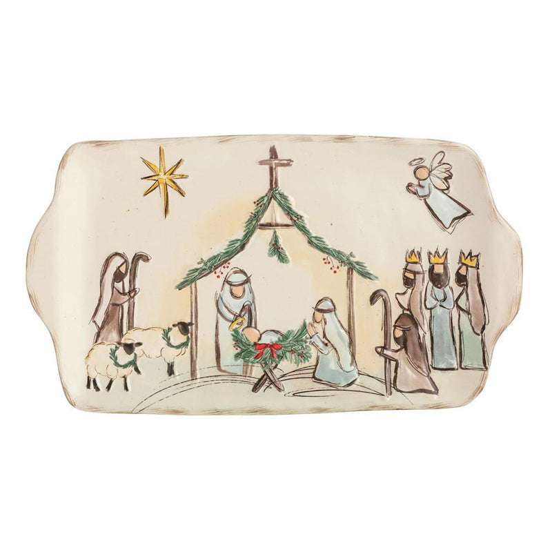 Nativity Stoneware Platter