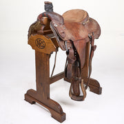 Used 15in 1/2 Breed Basket Weave Martin Team Roping Saddle