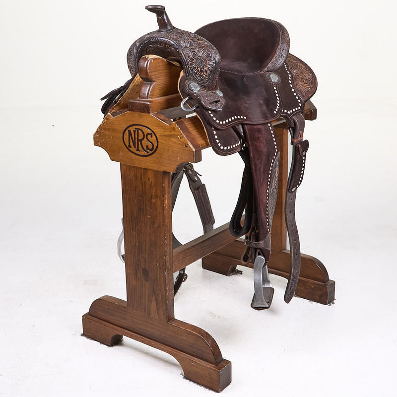 Used 14in Floral Tooled Barrel Saddle