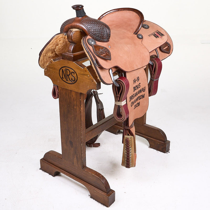Used 14.5 1/8 Breed Spider Thomas Trophy Calf Roping Saddle