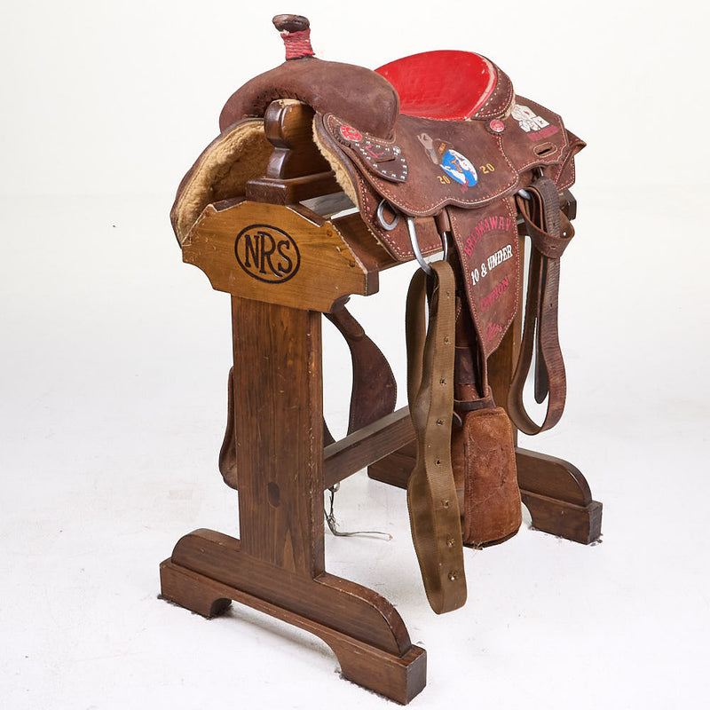 Used 14in Roughout Elite Trophy Calf Roping Saddle