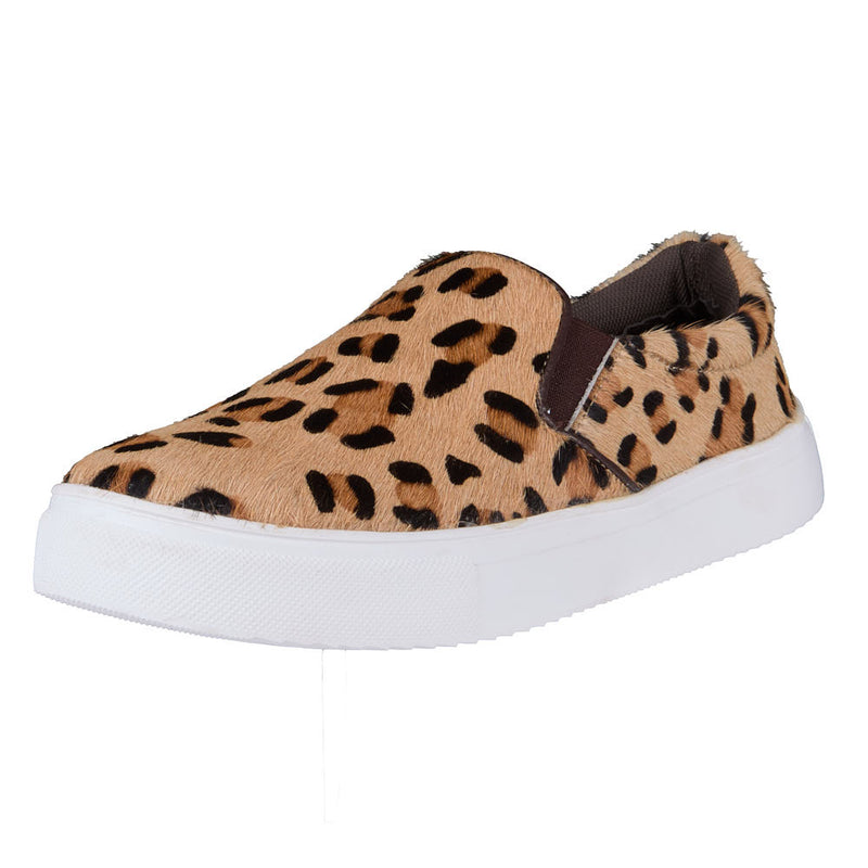 Women's Nora Leopard Hair on Hide Slip On Casual
