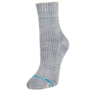 Women's Solid Waffle Heather Grey Quarter Socks