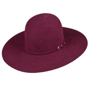 7X Merlot 4 1/2in Self Band Open Crown Felt Hat