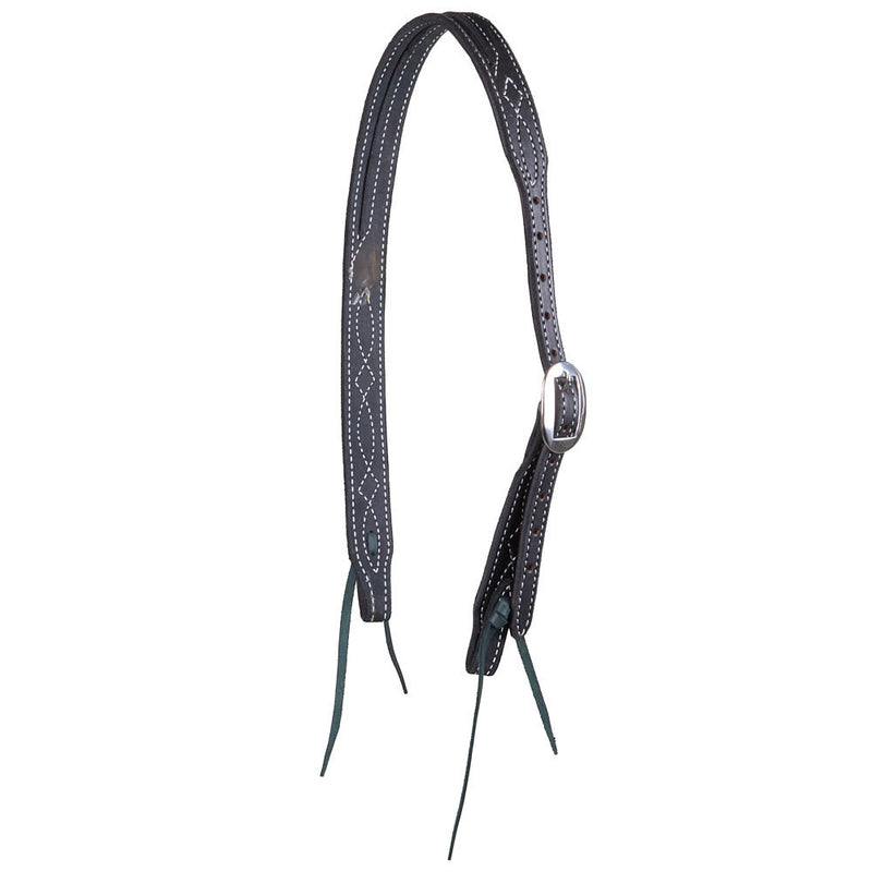 ack Gunslinger Split Ear Headstall with White Thread