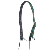 Pine Gunslinger Split Ear Headstall with White Thread