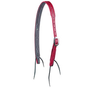 Red Gunslinger Split Ear Headstall with Turquoise Thread