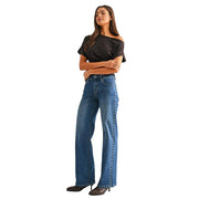 Port Gore Mid Rise Embellished Side Wide Leg