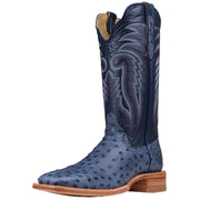 Men's Denim Full Quill Ostrich Vamp 13in Navy Blue Goat Top