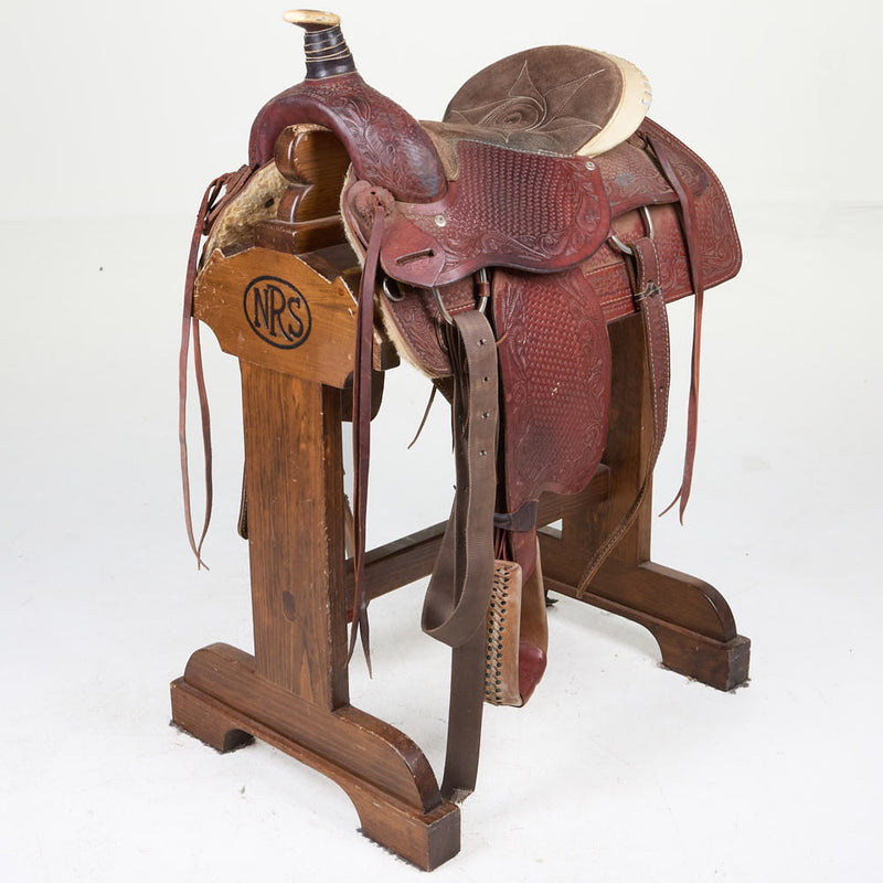 Used 15.5in Basket and Floral Stamped Team Roper