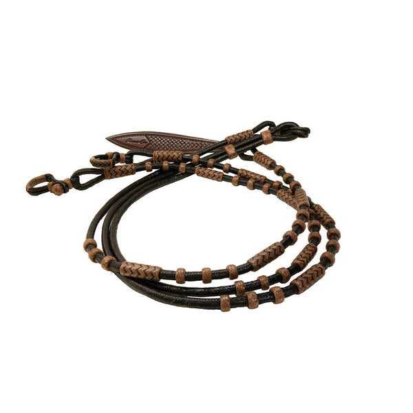 Rênes Romal En Cuir Noir, Style Oklahoma, 48 Pouces