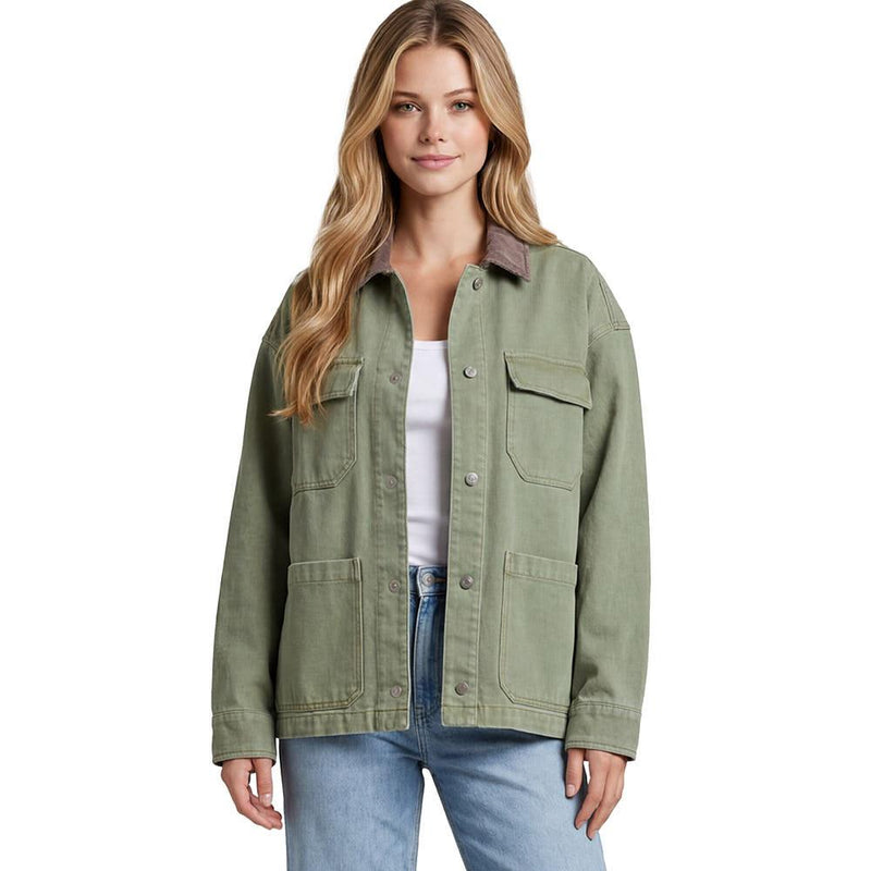 Women's Olive Washed Barn Jacket