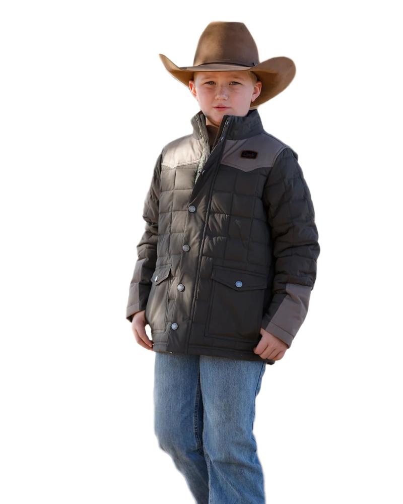 Boy's Green Quilted Barn Coat