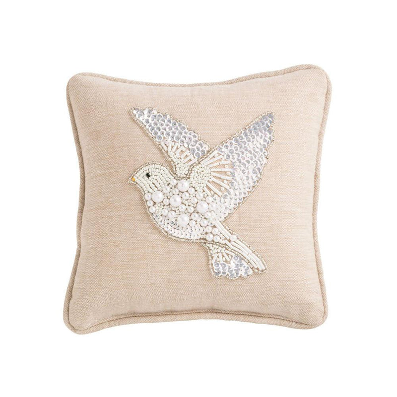 Turtle Dove Mini Beaded Pillow