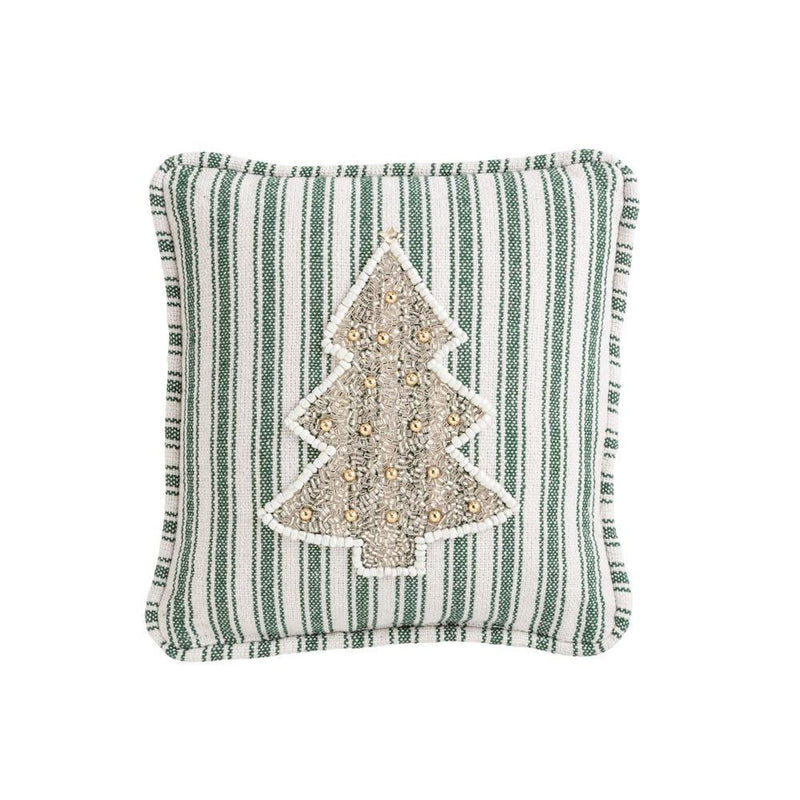 White Tree Mini Beaded Pillow