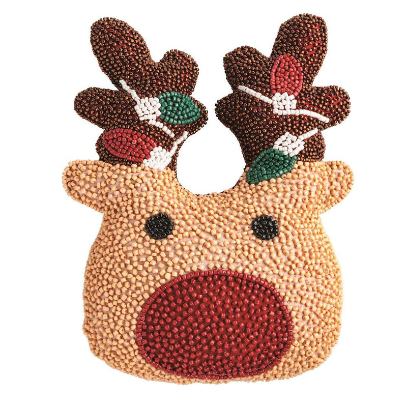 Reindeer Beaded Pillow