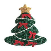 Christmas Tree Beaded Pillow