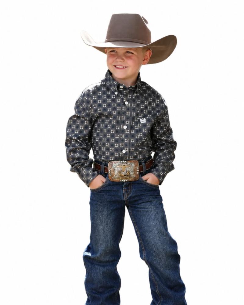 Toddler Boy's Khaki Print Shirt
