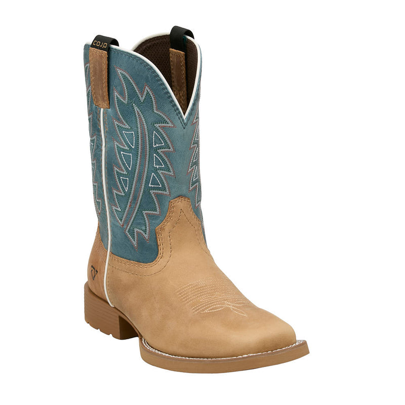 Men's Cody Johnson Dear Rodeo Light Tan Cowhide Vamp 11in Blue Top Cowboy Boot