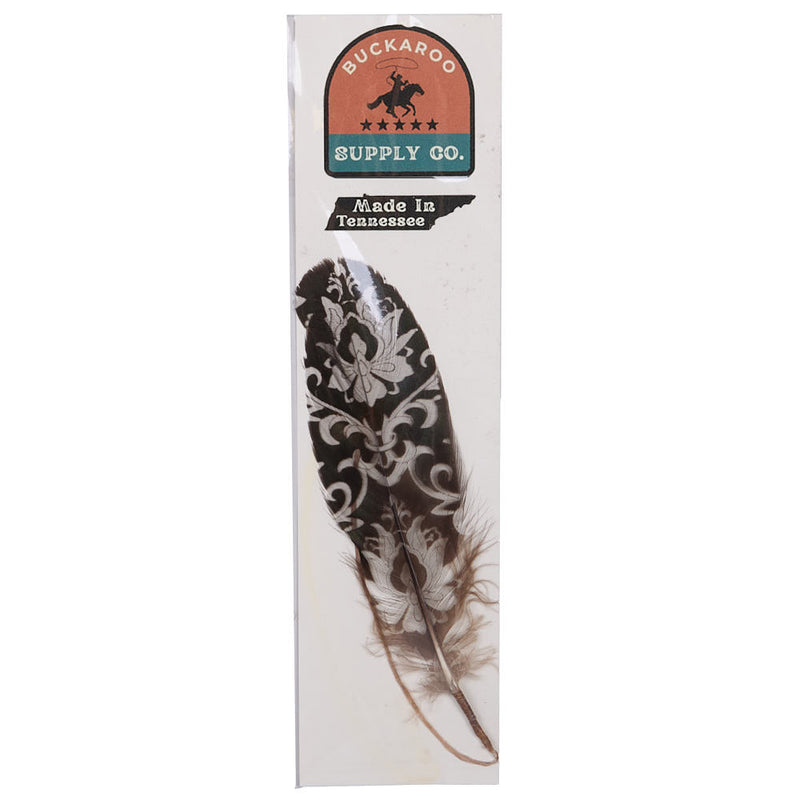 Etched Saloon Scroll Hat Feather